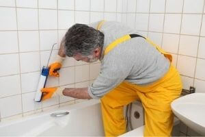 a plumber working